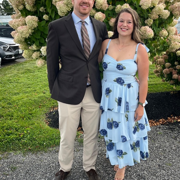Blue Floral Ruffle Dress - Picture 3 of 3